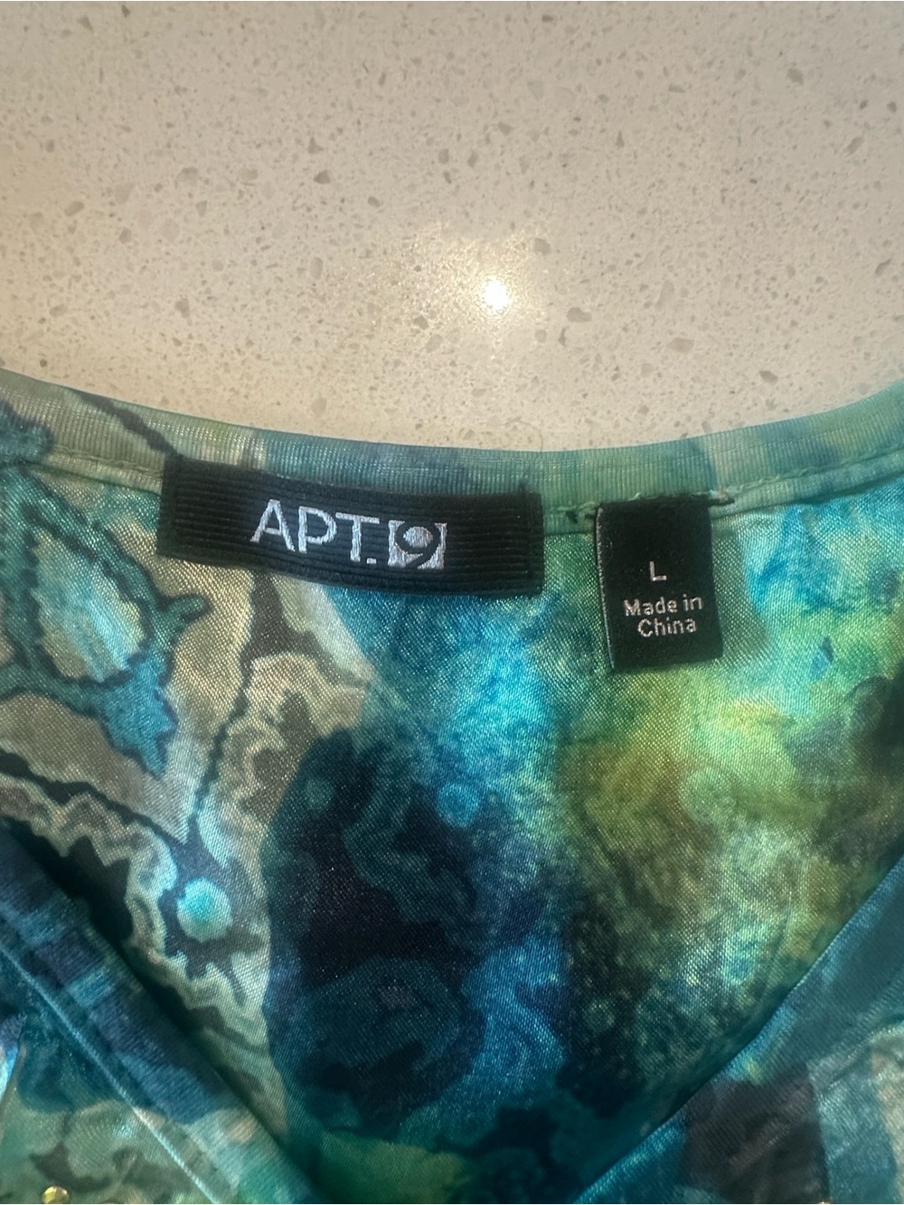 Apt. 9 Green and Teal V-Neck Sleeveless Beaded Blouse - Picture 7 of 11